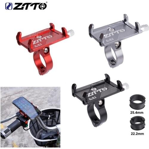 ZTTO New G81 Aluminum Bicycle Phone Holder For 3.5-6.2 inch Smartphone Adjustable Support GPS Bike Phone Stand Mount Bracket