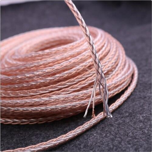 XSSH Audio DIY OCC 7n Copper Silver OFC copper Silver plated conductor headphone Earphone 3.8mm 4.5mm Bulk Audio cable Cord