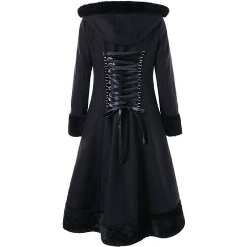 Lady Outwear Plus Size Women Victorian Coat Gothic Jacket Black Steampunk Corset