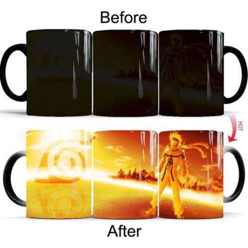 1Pcs New 350mL Cartoon Anime Color Changing Cup Creative Coffee Milk Tea Juice Magic Ceramic Cup Birthday Best Gift for Boy Girl