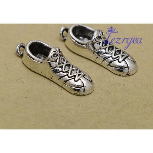 15pcs/lot--27x9mm, Sneaker Shoe cham,Antique silver plated 3D Running Shoe charms ,DIY supplies, Jewelry accessories