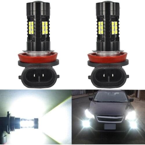 2Pcs H8 H11 LED Fog Light Bulb 3030SMD 1800LM 6000K White Car Driving Running Lamp Auto Led Light 12V 24V Car Headlight Bulbs