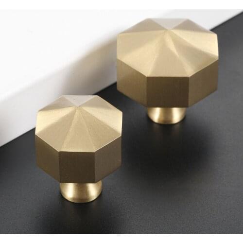 25/32mm Brass Furniture Handles Modern Gold Door Knobs For Cabinet Kitchen Cupboard Closet Drawer Pulls Home Decor With Screw