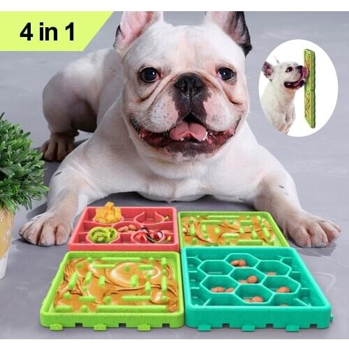 4pcs Pet Dog Feeding Bowls Puppy Slow Down Eating Feeder Dish Bowel Prevent Obesity Dogs Supplies Food Plate