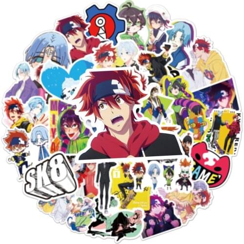 50PCS SK8 The Infinity Stickers Cosplay Reki Kyan MIYA Hasegawa Cherry Blossom Joe Adam Anime PVC Waterproof Stickers Kid Gift