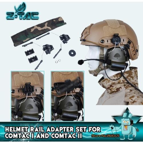 Z-TAC Peltor Comtac Tactical Headset Helmet Rail Adapter Comtac II Holder Fast Helmet Accessories Helmet Rail Adapter Z046