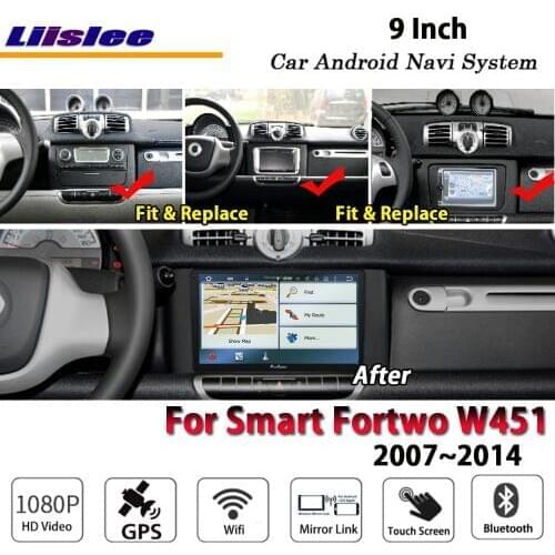 Car Android 7.1 Up For Smart Fortwo W451 2007-2014 Radio Stereo Wifi Carplay GPS Navi Map Navigation System Multimedia