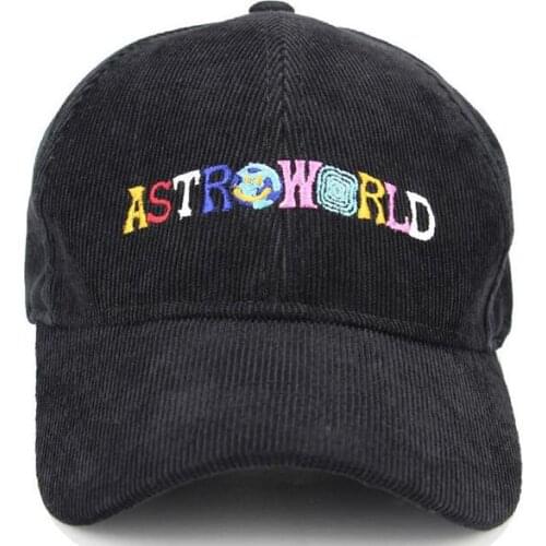 100%Cotton Corduroy Embroidery ASTROWORLD Baseball Caps Travis Scott Unisex Dad Hat Cap High Quality Man Women Summer Hat