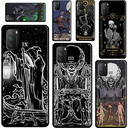 The Hermit Tarot Card Grim Reaper For POCO X3 Pro F2 F3 M3 Case For Xiaomi Mi 11 Ultra Note 10 Lite Mi A3 9T 10T Pro Cover