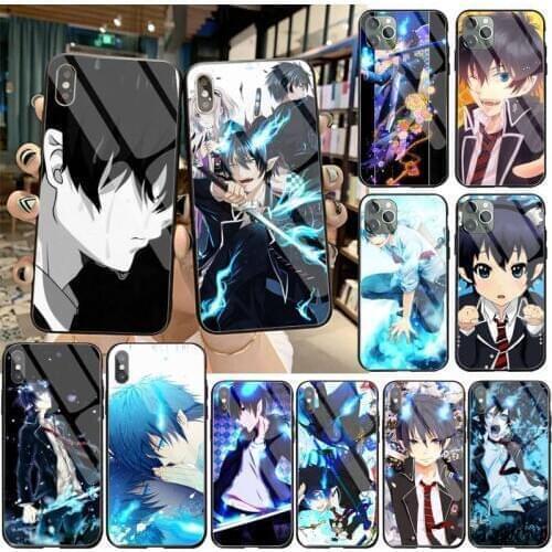 YJZFDYRM Hot Anime Blue Exorcist Rin Okumura Phone Case Tempered Glass For iPhone 11 Pro XR XS MAX 8 X 7 6S 6 Plus SE 2020 case