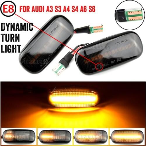 Smoked Side Marker Lamp LED Turn Signal Light Blinker Indicator For Audi A3 S3 8P A4 S4 RS4 B6 B7 B8 A6 S6 RS6 C5 C7