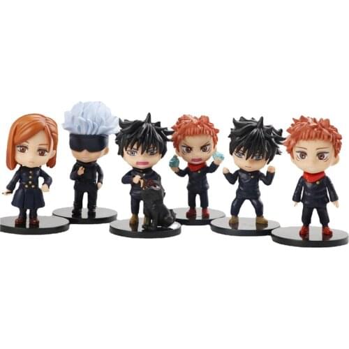 6pcs Japanese Anime Jujutsu Kaisen Figure Q Version Itadori Yuji Gojo Satoru Toys PVC Action Figure Megumi Nobara Satoru Figure