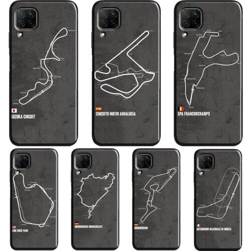 Formula 1 F1 Racing Circuit Case For Huawei P40 P30 P20 Mate 20 Lite P Smart Z 2019 2021 Nova 5T Honor 20 Pro 9X 8X
