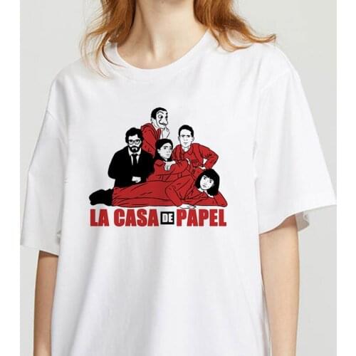 Hararuku The House of Paper Print T Shirt Women Short Sleeve Ulzzang Printing Casual tshirt Summer Women Tee Shirt Tops