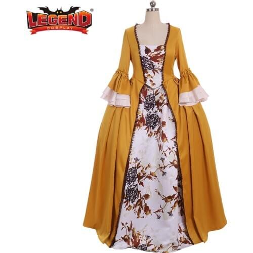 Cosplay legend TV Outlander Claire Randall Yellow Ball Gown Marie Antoinett Daily Dress Custom Made H001