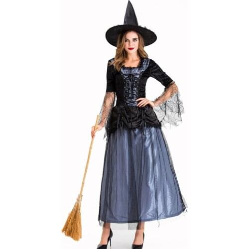 Halloween Day Of The Dead Scary Witch Dress Adult Medieval Masquerade Vampire Disfraz Cosplay Costume