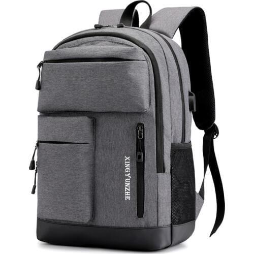 Backpack Mens New Business Casual Computer Bag USB Rechargeable Backpack Large Capacity Waterproof Student Bag Drop Shipping
