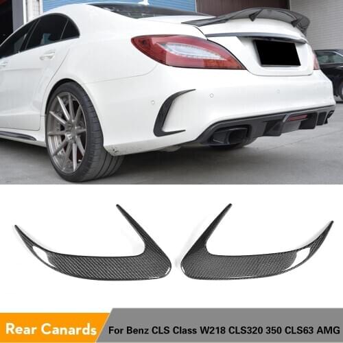 Carbon Fiber Rear Bumper Canards Sticker Decoration Vent Wings for Mercedes Benz CLS-class W218 Sedan 4-Door 2015 - 2017
