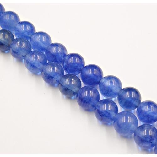 Natural Stone Smooth Blue Hair Quartz Beads 4-12mm Wholesale Loose Beads DIY for Jewelry Making Accessories Free Shipping