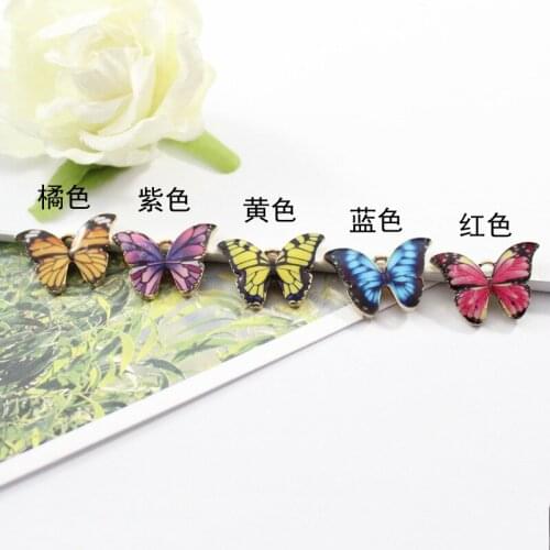 Novelty earrings Korea earrings quirky jewelry color printing butterfly alloy pendant necklace earrings earrings jewelry
