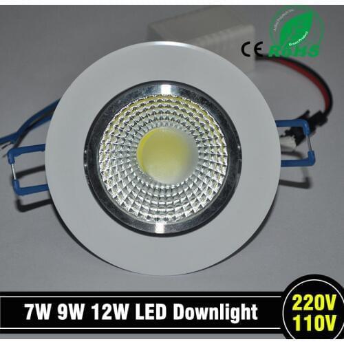 1 pc Newest 9 W LED chip COB LED recessed ceiling downlight Spot Lamp White Light White / Warm epistar led lamp