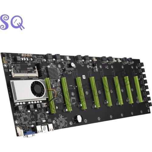 New mining motherboard BTC-D37 Bitcoin 8 * PCIE 16X graphics card slot 55mm pitch DDR3 support 1066/1333 / 1600MHz