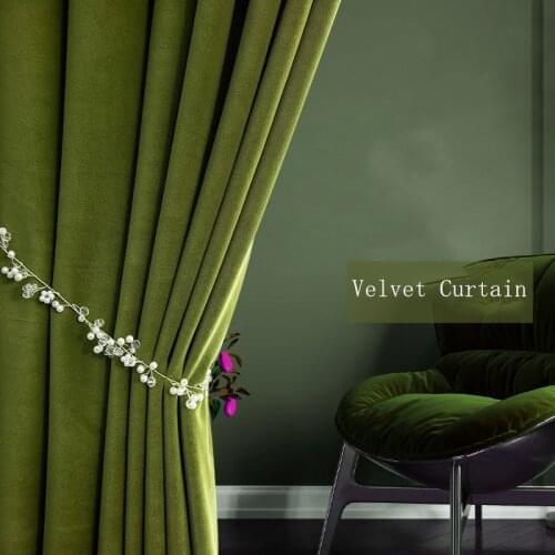 Pure Color Velvet Bedroom Curtains Blackout Living Room Window Soundproof Insulation Velvet Curtain