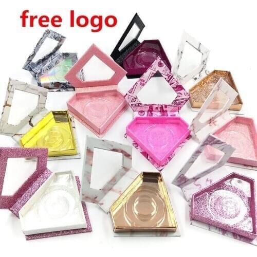 Wholesales false eyelash package box lash boxes packaging custom logo faux cils mink eyelashes magnetic Diamond case box 2020