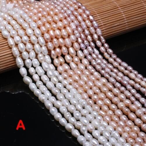 Natural Freshwater Pearl Oval Loose Beads 5-6 mm For DIY Bracelet Earring Necklace Handiwork Sewing Craft Jewelry Accessory