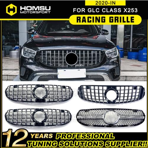 GT Style Front Grille Front mesh Suitable For GLC Class X253 grille 2020+ GLC300 GLC350 GLC320 GLC250 2020+ Without emblem