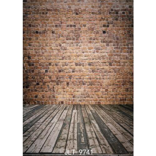 Retro Brick Wall with Wooden Floor Backgrounds for Wedding Party Customized Vinyl Photography Backdrops for Photo Studio