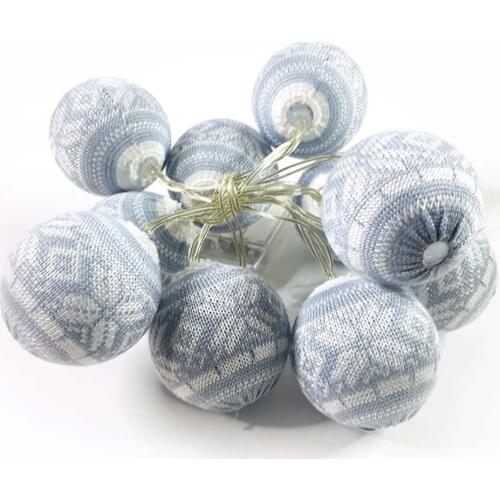 1.7M 2AA Battery Christmas Decoration Led Yarn Ball String Lights