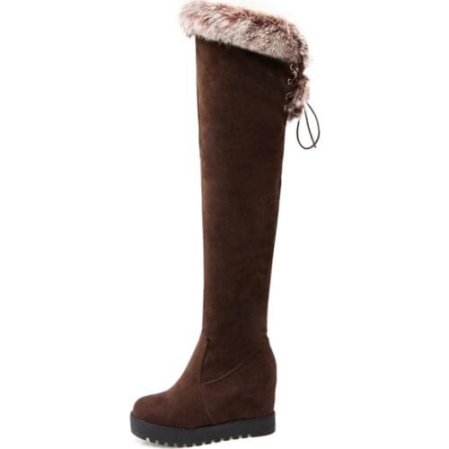 Big Size 9 10 11 12 thigh high boots knee high boots over the knee boots women ladies boots Cross strap after knee collar