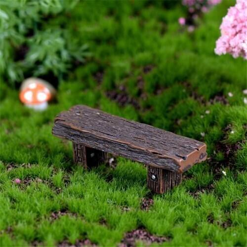 Resin Cartoon wooden stool Micro Landscape Fairy Garden Figurine Dolls House