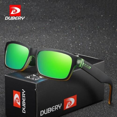 DUBERY Vintage Sunglasses Polarized Mens Sun Glasses For Men Square Shades Driving Black Summer Oculos Male 8 Colors Model 189