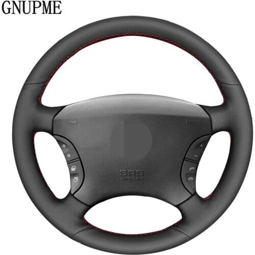 Hand-stitched Black Artificial Leather Car Steering Wheel Cover for Mercedes-Benz S-Class W220 S430 S350 S500 S600 2004-2006