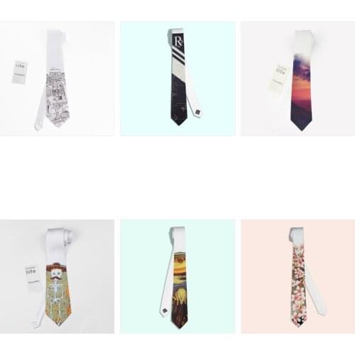 As a gift fashion British style creative black run pattern tie for party Groom tie bag packing 1pc FSJ01