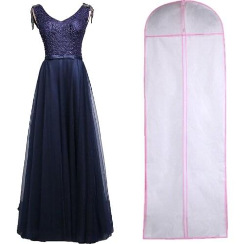 High Quality Non-woven Wedding Suit Dust Cover Evening Dress Storage Bag Long Dress Protective Cover Pink And White Available