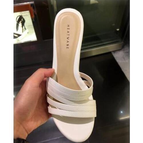 2019 Women Slippers Summer Slides Wedges Slippers Woman Platform Slides Fashion Wood High Heel 9cm Beach Shoes Mules Sandalias