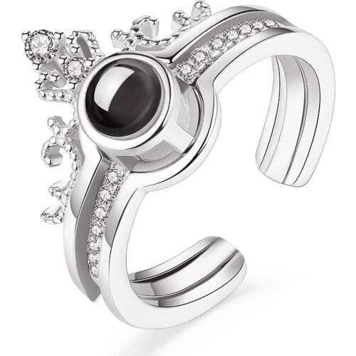 100 languages I love you Love Rings Projection Rose Gold Ring Romantic Love Memory Wedding Ring Jewelry Gift Dropshipping