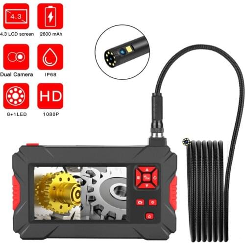 1080P P30Plus New Model Dual Lens Camera 1M 3M 5M Snake Tube Rigid Cable 8+1 Super Bright Adjustable LEDS 2600mA Lithium Battery