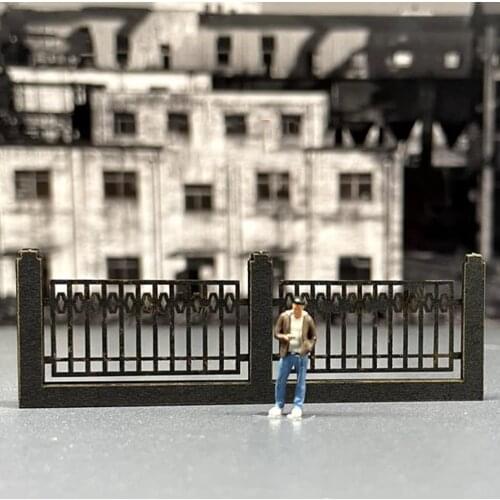 2pcs Railing Model Train Railway Building Fence Wall Sand Table Guardrail