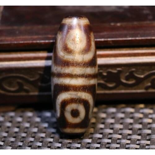 3A+ Magic Power Tibetan old Agate Unique 4 Eye Tiger Tooth Big Drum dZi Bead Amulet Pendant Talisman Timestown UPD24ll24nb
