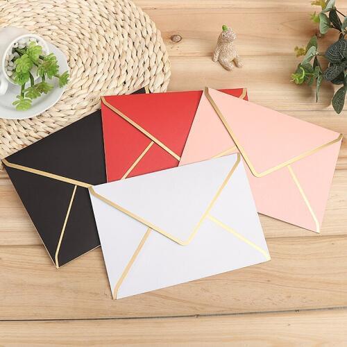 5pcs/lot, 190mmx140mm, 175mmx125mm Gold Stamping 250G Pearl Business e27 Letter Envelope
