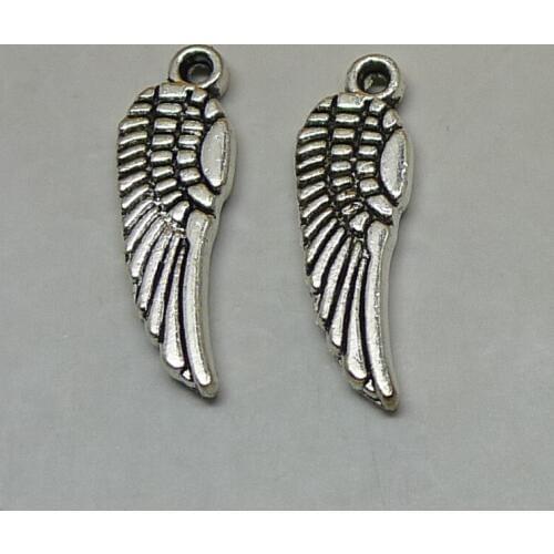 A1547 Wholesale 200pcs/ Pack Tibet Silver Wing Charms Alloy Accessories