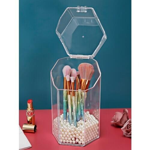 Acrylic Makeup Organizer Plastic Cosmetic Storage Box European Style Eyebrow Pencil Lipstick Holder Makeup Brush Tools Holder