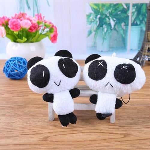 Cute Mini Panda Keychain Pendant Doll Plush Toy Cartoon Couple Wedding Ragdoll Panda Toy Bag Accessories Girl Pendant Decoration