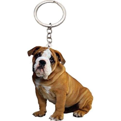 Shar Pei dog keychain Acrylic steel mold 1pcs/lot Keyring steampunk mini best friends for Womens animal lucky jewelry gift 2020