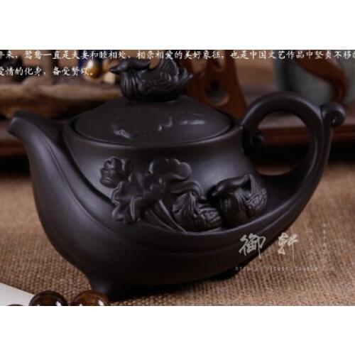 Tea Set 260ML Chinese Yixing Teapot,Genuine Purple Clay Tea pot ,Mandarin ducks Tea pot/Kettle,China Teaset Tea sets