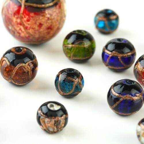 Colored glass beads Sands two black glass round beads DIY beaded accessories bracelet necklace jewelry accessories